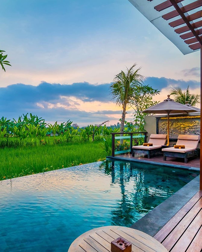 Bliss Ubud Spa Resort Private Pool Ricefield View