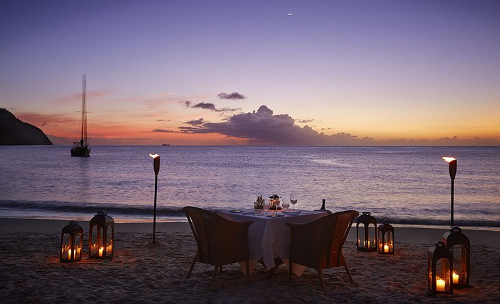 Sugar Beach Resort Romantic Beach Dinner