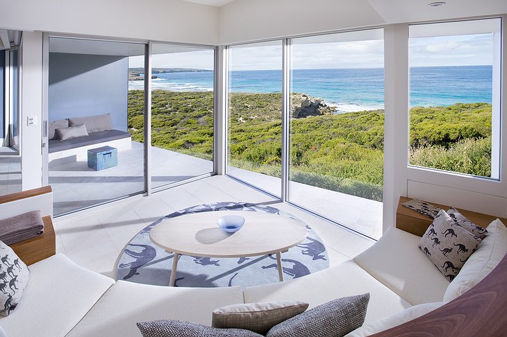 Southern Ocean Lodge room with view on the sea