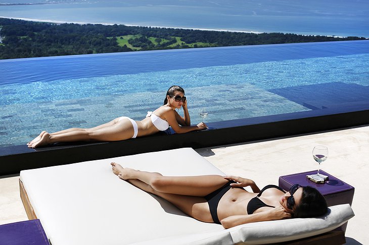 Girls at the infinity pool