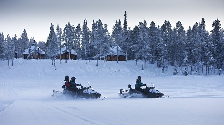 Snowmobile in Swedish Lapland