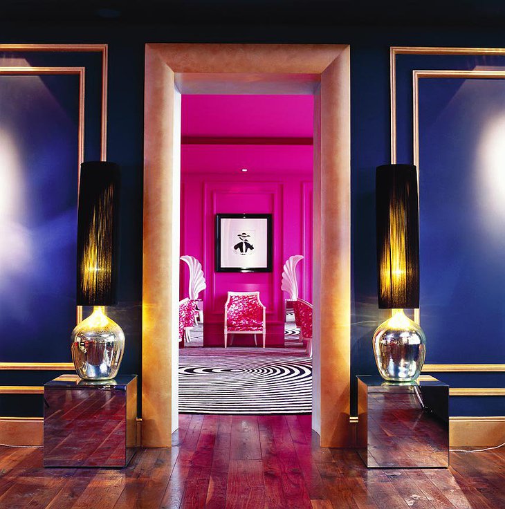 Entering the pink room in The G Hotel
