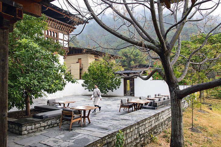 Punakha Lodge Courtyard Terrace
