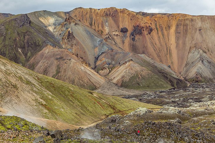 The colorful Landmannalaugar in the Fjallabak Nature Reserve in the Highlands of Iceland