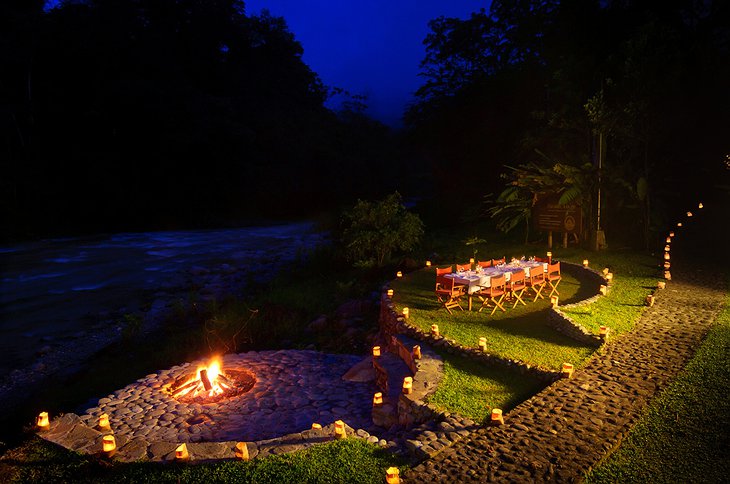 Pacuare Lodge romantic dinner at the river