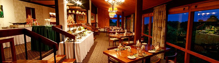 The Ark Kenya dining room panorama in the evening