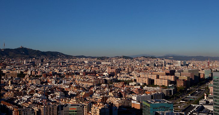 Panorama of Barcelona from the Porta Fira Hotel