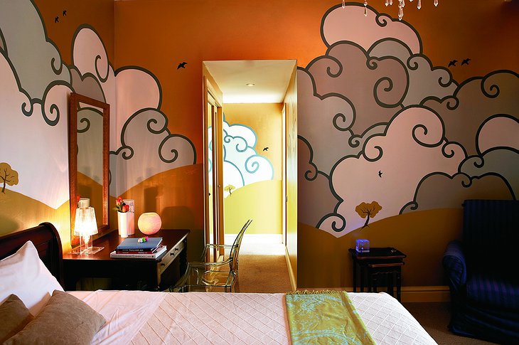 Baby Grand Hotel cartoon clouds room
