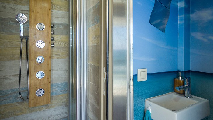 Truck Surf Hotel bathroom with shower