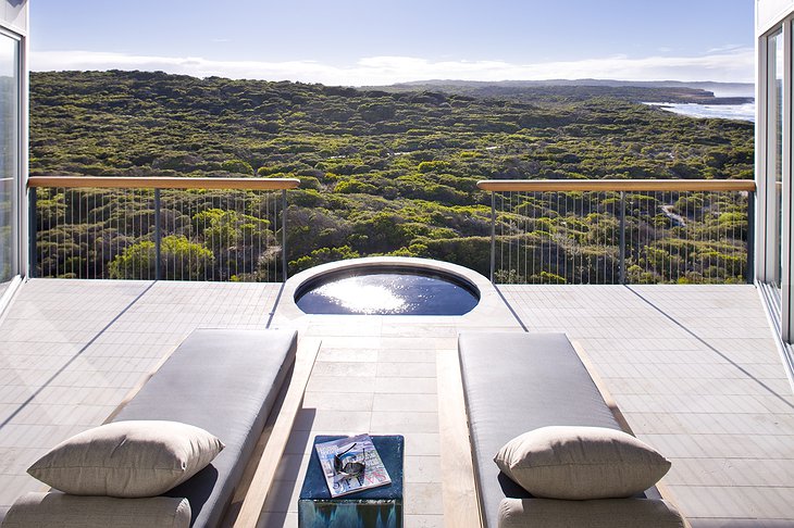 Jacuzzi on the private terrace on the Kangaroo Island