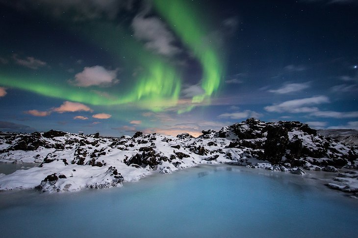 Blue Lagoon and the Northern Lights