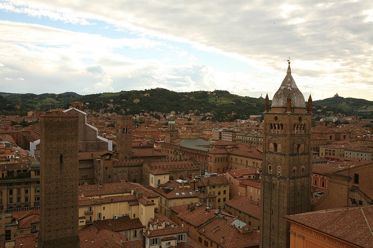 View on Bologna from the top of Prendiparte tower
