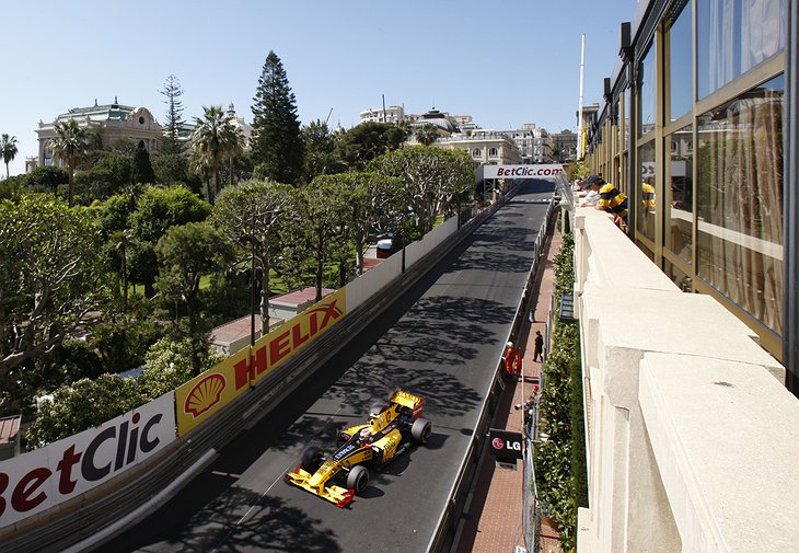 Formula one from the balconies of Hotel Metropole