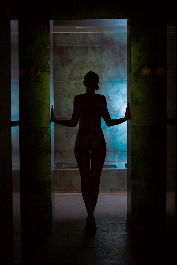 Naked woman in the spa