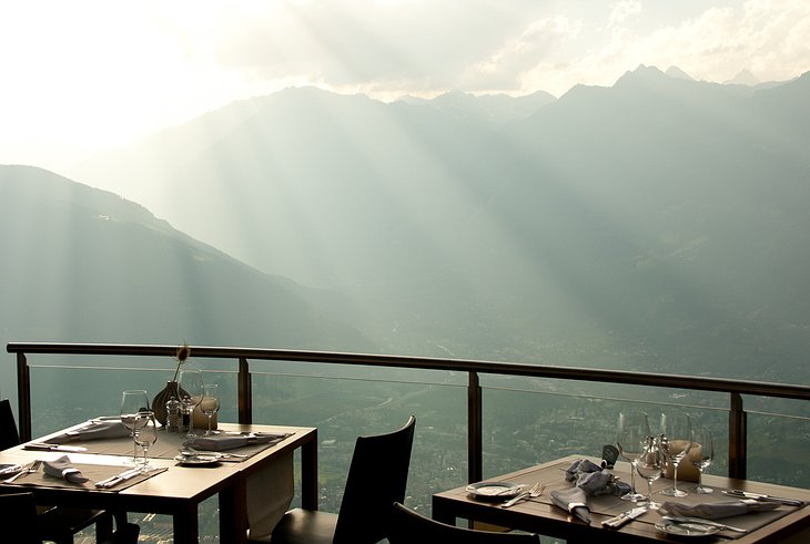 Dining with mountain views