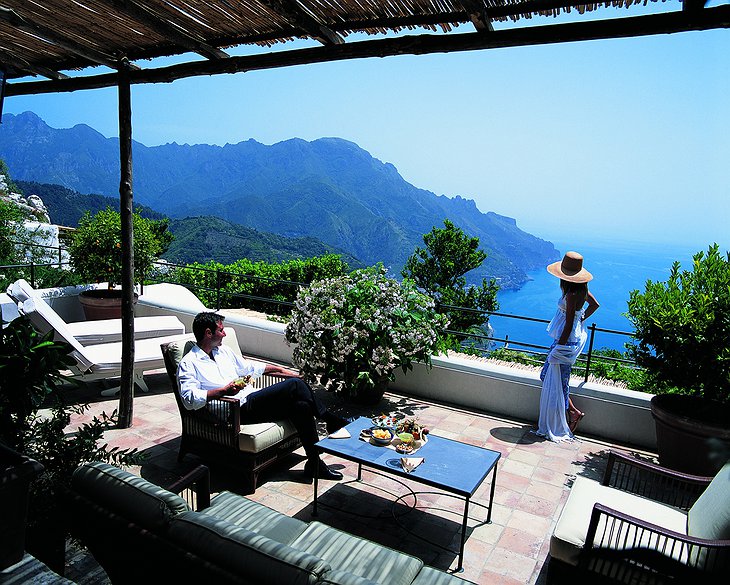 Hotel Caruso terrace with sea-views