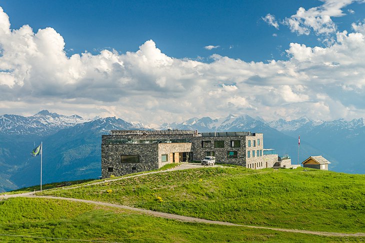 Hotel Chetzeron at 2112 meters high up in the Alps