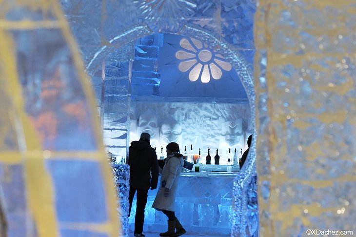 Drinking at the ice bar