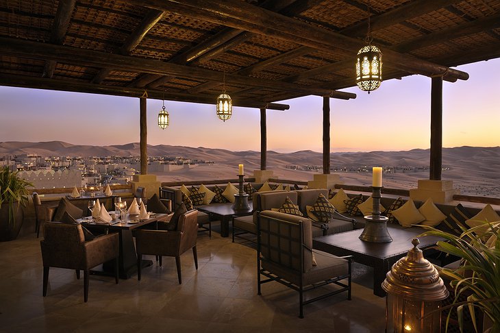Suhail restaurant terrace with desert panorama