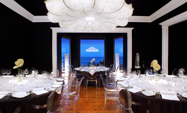 Design restaurant with sea view
