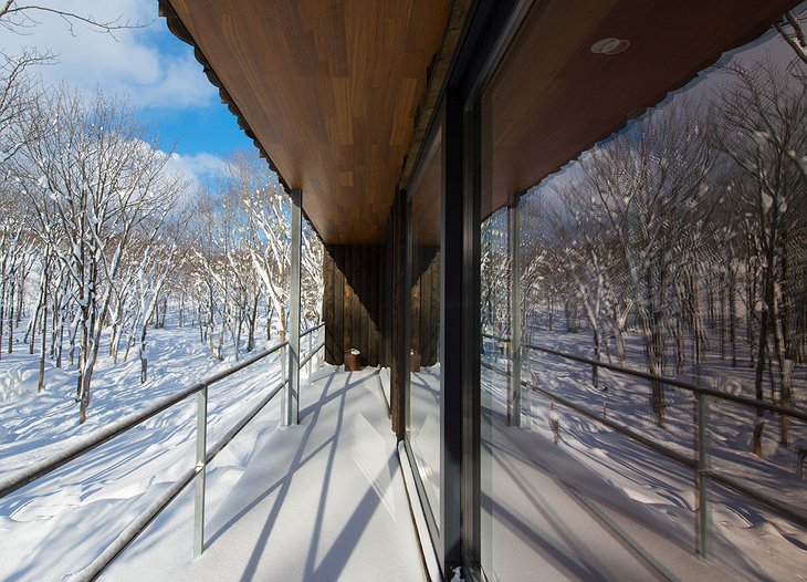 Zaborin Ryokan balcony in the winter