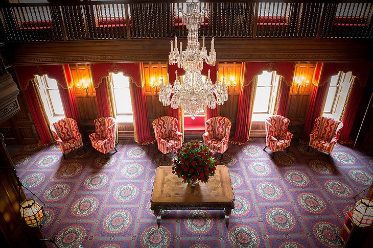 Ashford Castle lobby from above
