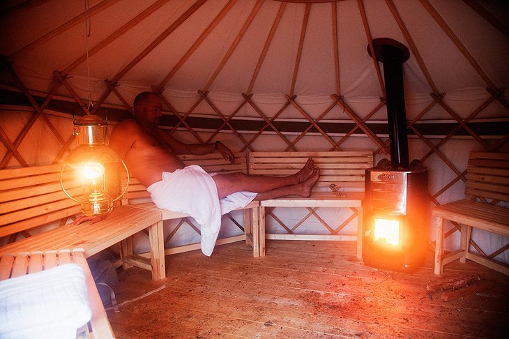 Sauna in a yurt