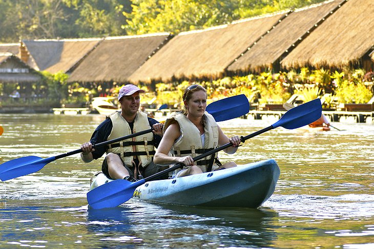 Canoeing at the River Kwai Jungle Rafts