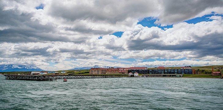 The Singular Patagonia Hotel from the water