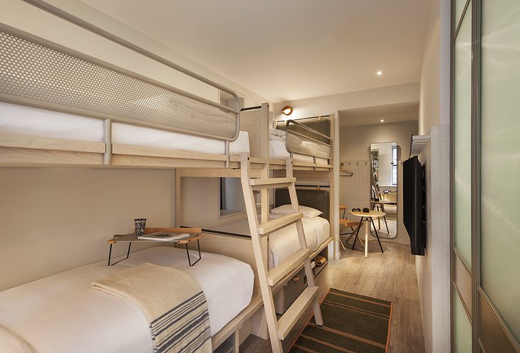 Moxy Times Square Hotel Queen Bunk Bed Room