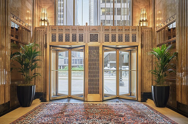 Pendry Chicago Hotel Lobby Golden Doors