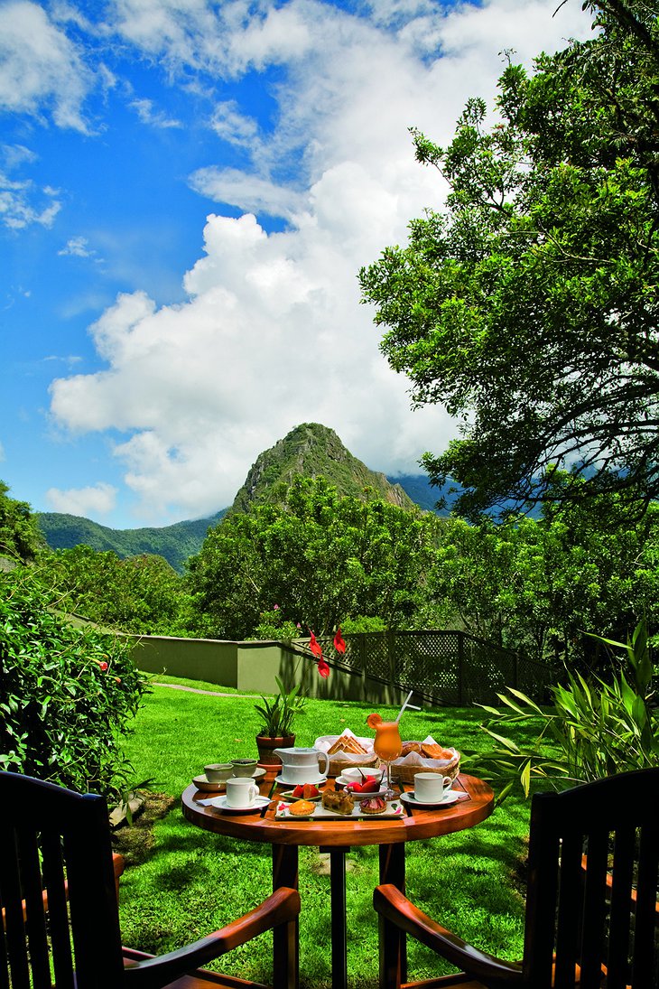 Machu Picchu Sanctuary Lodge private terrace with mountain view
