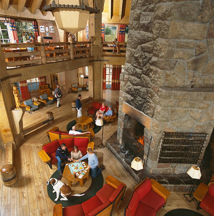 Timberline Lodge lobby from top