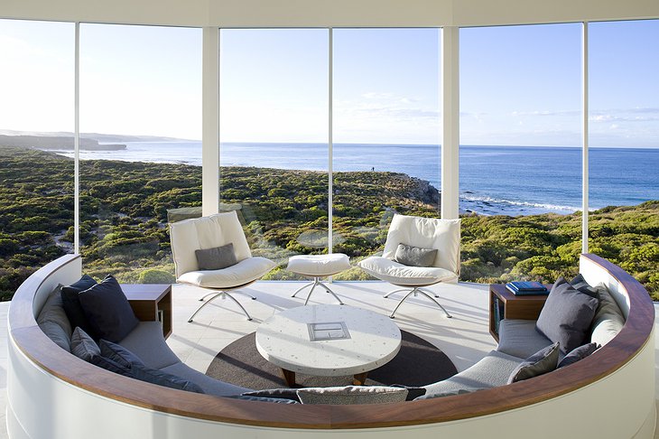 Southern Ocean Lodge room with view on the Kangaroo Island