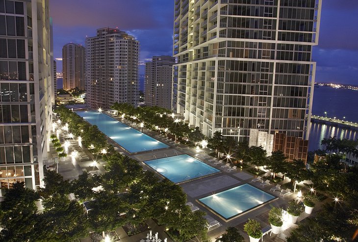 Viceroy Miami swimming pools at night