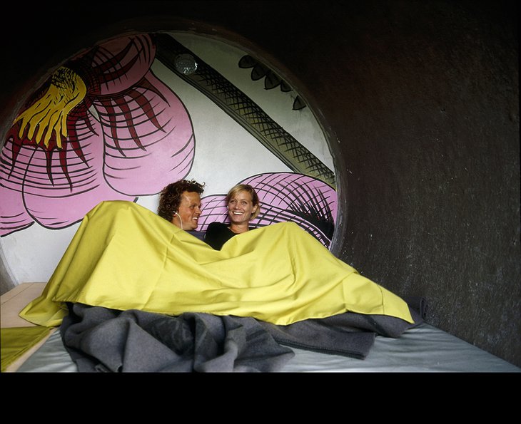 Sleeping in a sewer pipe