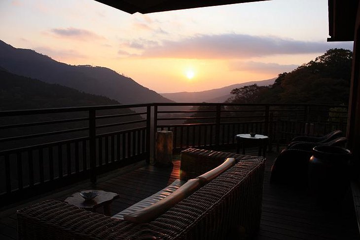 View from the terrace on Hakone mountains
