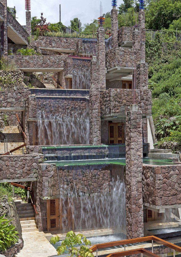 Jade Mountain Resort waterfalls