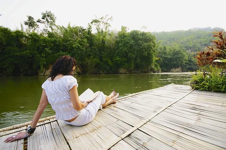 Chill out on the River Kwai Jungle rafts