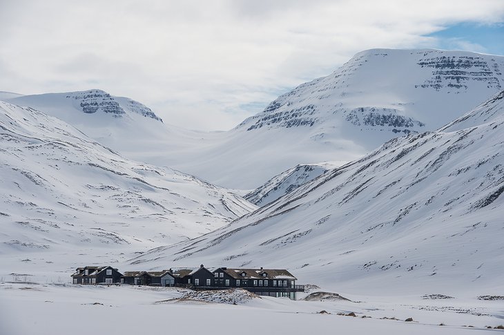 Deplar Farm during the winter on Troll Peninsula in Iceland