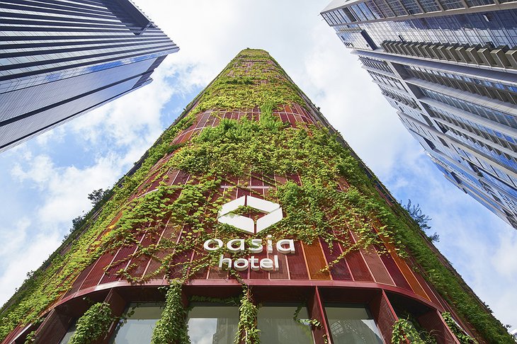 Oasia Hotel Downtown Singapore Building with Green Facade