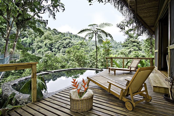 Canopy Honeymoon Suite terrace with private pool and jungle views