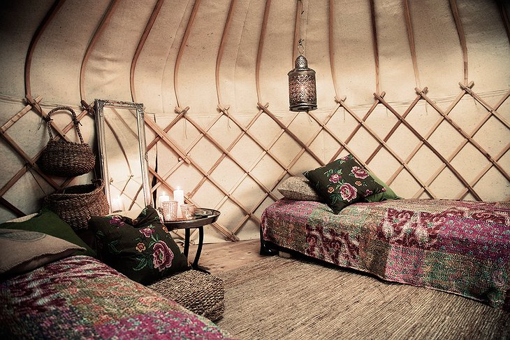 The Canvas Hotel yurt interior
