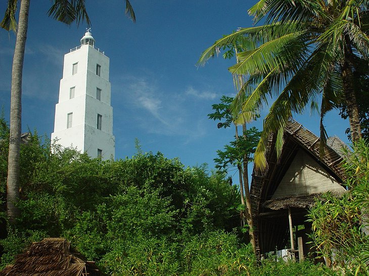 Chumbe Island bungalow and light house