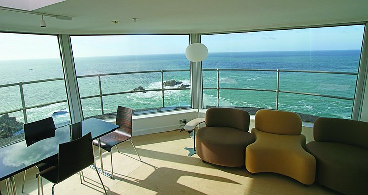 La Corbiere Radio Tower living room with sea view