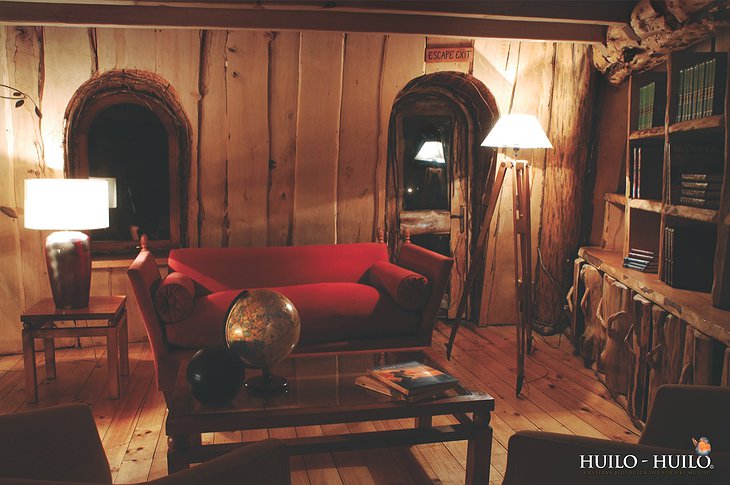 Wooden furniture in Montana Magica Lodge