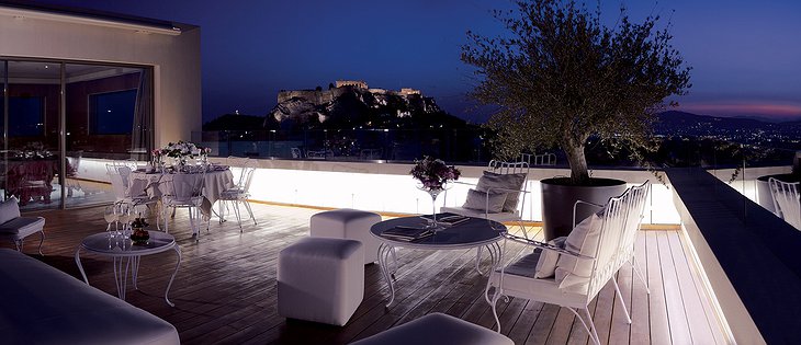 NEW Hotel Athens penthouse suite rooftop terrace