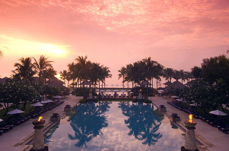 Conrad Bali pool in the morning