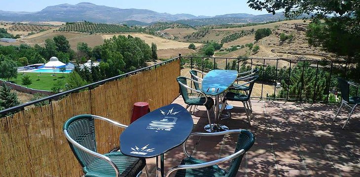 Hotel EnFrente Arte terrace with views on the hills of Ronda