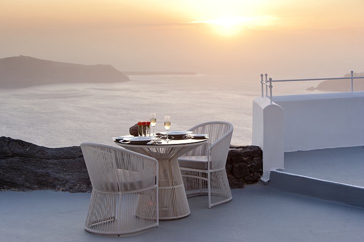 Grace Santorini romantic dinner with sea view